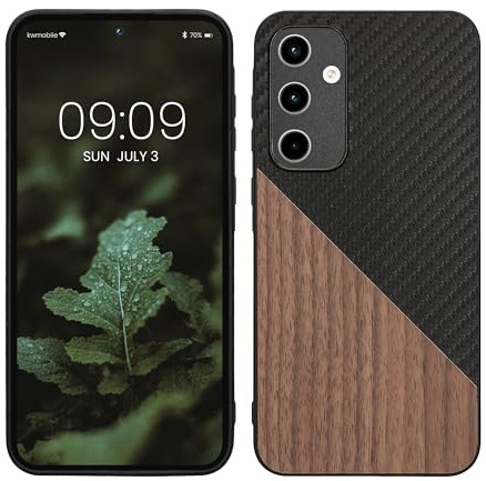 kwmobile Hülle kompatibel mit Samsung Galaxy A35 - Handyhülle - Handy Schutzhülle - Smartphone Cover - Dunkelbraun Schwarz