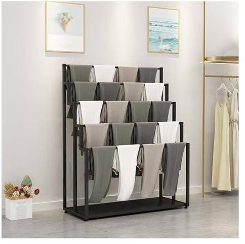 Schalständer, doppelseitiger Hängeständer für Hijab, Seidenschal, Hose, Gürtel, Handtuch, Kleiderständer, bodenstehender Schalständer (Farbe: Schwarz, Größe: 39 x 16 x 59 Zoll)