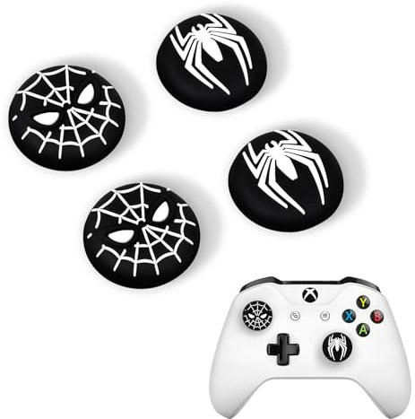 DLseego Thumbstick Grips Caps for PS5 PS4 Xbox 360 Xbox one Controller,4PCS Anti Slip Silicone Cool Thumb Grip Caps Controller Joystick Analog Stick Grip Cover,(Black+White)