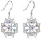 VENACOLY Chakra Ohrringe 925 Sterling Silber Chakra Lotus Ohrringe Lotus Blume dangle Tropfen Ohrringe Yoga Schmuck Geschenk für Frauen