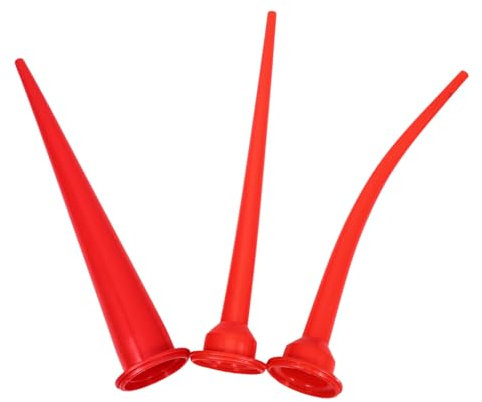 JEWEDECO 30cm Long Soft Silicone Caulk Nozzle Set 3pcs Assorted Sealant Tips for Caulking Gun Includes Wide Slim Bent Nozzles Weatherproof Applicator for Home Repairs