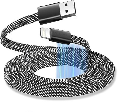 Magtame Magnetic Coiled Lightning Cable, 5FT MFi Certified USB A iPhone Charger Cord Fast Charging, Flat Tangle Free iPhone Cable Braided Compatible with iPhone 14 13 12 11 Pro Max XR XS X 8