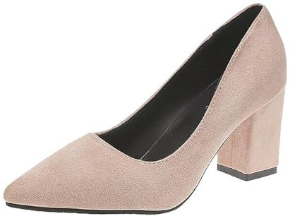 Wide Fit Pumps for Women Shoes Casual Shoes Unisex Lightweight Work Shoes Sporty Breathable Slip Work Trainers Stiletto High Heels (Khaki, 5.5)