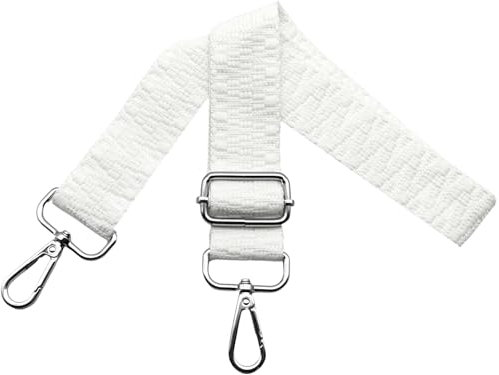 Taschengurte zum Wechseln Verstellbar Schultergurt für Tasche, Taschengurt Breit 3.8cm mit Silber Karabiner Schulterriemen Taschenband Tragegurt für Handtaschen, Rein weiß, S37