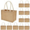 12 Stück Jute-Tragetaschen, wiederverwendbare Jutebeutel mit Griffen, Jute-Einkaufstaschen, Großpackung, Küche, wiederverwendbare Lebensmitteltaschen für Frauen, Hochzeit, DIY, Kunsthandwerk
