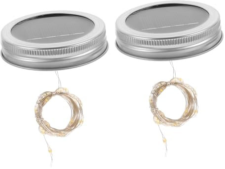 HOMSFOU Solar Lichterketten Für Den Außenbereich Glasdeckel-leuchten Warmweiß 2 M Für Zuhause Party