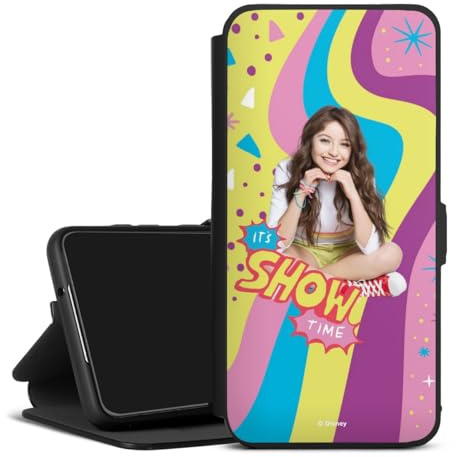 Handyhülle aus Leder schwarz kompatibel mit Samsung Galaxy A72 Klapphülle mit Ständer Flip Case Offizielles Lizenzprodukt Soy Luna Disney