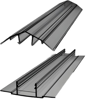 Polycarbonat Verbindungsprofil 1.5 m – Rauchgrau – Ober- & Unterprofil (H-Profil Alternative) für 8–10 mm Stegplatten – Verbindungsschiene für Gewächshaus, Dach & Überdachung