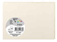 Clairefontaine 11386C 25 Karten Pollen C6 210g Perlmutt Elfenbein