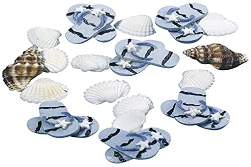 Rayher Hobby Rayher Maritime Streuteile „Strand-Schlappen“, aus Polyresin, 6 Paar, 3 cm, mit Klebepunkt, perfekt für maritime Dekorationen, 8651700