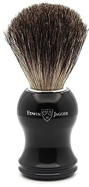 Edwin Jagger Brocha de Afeitar de Tejón, Color Ébano - 1 Unidad