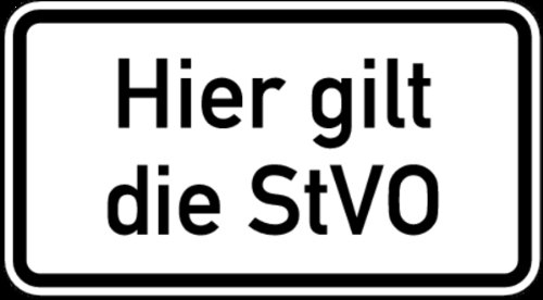 LEMAX® Verkehrszeichen - Hier gilt die StVO, Zusatzzeichen Alu 2 mm, RA1 600x330mm