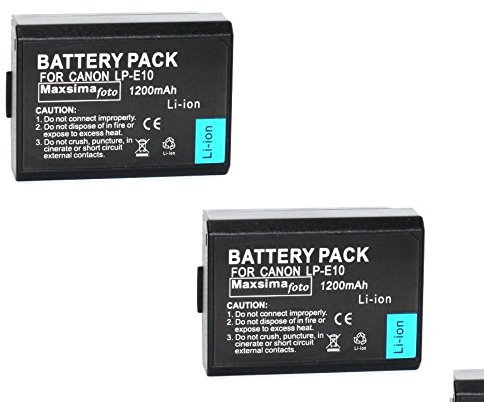 Maxsimafoto - 2x (Twin Pack) LP-E10 Battery Compatible with Canon EOS 1100D, 1200D 1300D.