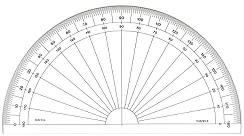 Minerva - Goniometro 180°, 20 cm, trasparente
