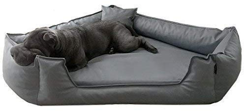 tierlando® Orthopädisches Hundebett Spencer Ortho Plus fünfeckig Kunstleder (SP5-125cm, 02 Graphit)