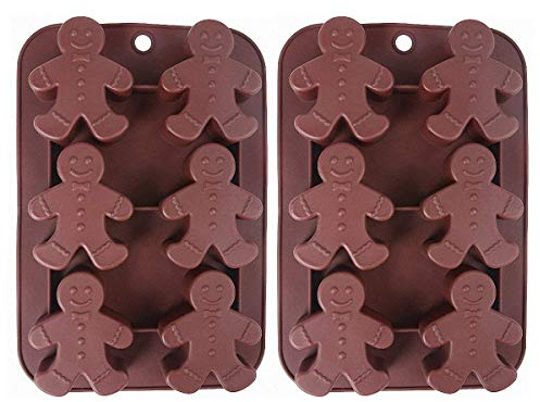 MoldFun Silikonform für Lebkuchenmann, zum Backen von Lebkuchenkuchen, Muffins, Keksen, Schokolade, Eiswürfel, Wackelpudding, Seifen, Lotion, Bar, Badebombe (zufällige Farbe)