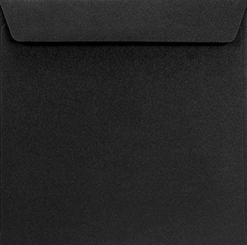 Netuno 25x Briefumschläge Schwarz quadratisch 155x 155 mm haftklebend 120g Burano Nero Briefkuverts hochwertig Briefhüllen Schwarz für Geburtstag Weihnachten Hochzeit Einladungen Grußkarten