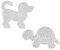 Hama MAXI Perlen - Stiftplatte 8202 Hund und 8210 Schildkröte + Dose 1500 Leuchtperlen in 6 Farben (Glow in the Dark)