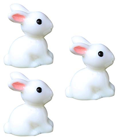 BESTOYARD 20 Stücke Kaninchen Miniatur Hase Figur aus Harz Dekofigur Tierfigur Fee Garten Ornament Set für Sukkulenten Kaktus Pflanze