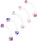 Paula & Fritz® Bauch-nabelpiercing Schwangerschafts-Piercing Glitzerkugeln Bio Flexibler Stab Acrylkugel Bauch-Piercing Nabel Set
