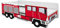 ACMA Kinderbett Auto-Bett Feuerwehr mit Rausfallschutz, Lattenrost und Matratze (140x70 + Name)