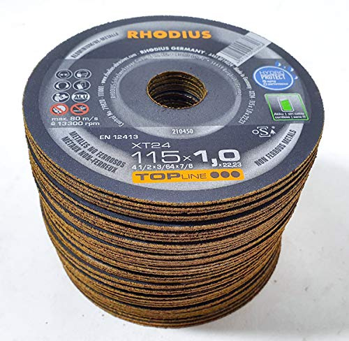 Rhodius XT24 210450 Trennscheibe gerade 115mm 22.23mm, 3 Stück