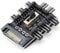 LTronics 8 Fan Controller Hub Adapter with 2 Level Speed Control, 3 Pin, 12V SATA Power - Black
