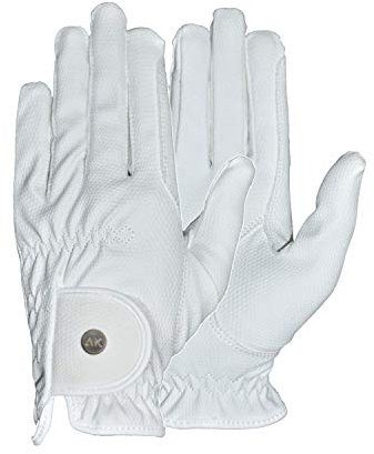 AK Reithandschuhe, synthetische Griffe, für alle Jahreszeiten, Unisex, Weiß, Größe XS