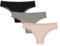 Snocks Tanga Damen mit Spitze aus Bio-Baumwolle 3er Pack - String Damen Klassisches Design - Angenehmes Tragegefühl ohne Einschneiden - Unsichtbare Unterwäsche - Apricot/Green/Schwarz - XS