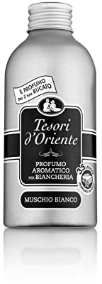Tesori d'Oriente - Profumatore Bucato Lavatrice Muschio Bianco, dalle Note Muschiate e Ambrate, Ideato per Donare ai tuoi Capi una Fragranza Intensa e Duratura, per Tutti i Tipi di Tessuto, 250 ml