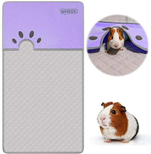 Meerschweinchen Zubehoer - 120 × 61 cm Meerschweinchen Käfig Pipipads mit Tunnel, Kleintierhöhle Buddelkiste für Kaninchen Hamster Katzen Chinchilla, Hochabsorbierende Matte, Guinea Pig Cage Liner