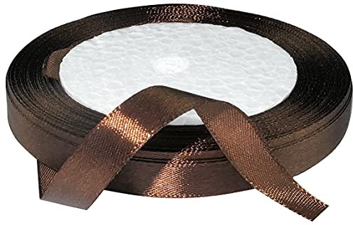 AERZETIX - C50215 - Satinband dekorativ glänzend fein - 10mm x 22 meter - kastanie - kreative projekte nähkunst geschenkverpackung zur geburtstagsfeier