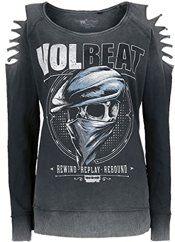 Volbeat Bandana Skull Frauen Sweatshirt grau M 95% Baumwolle, 5% Elasthan Band-Merch, Bands