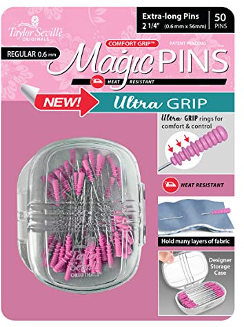 Taylor Seville Originals - Taylor Seville Originals Comfort Grip Heat Resistant Ultra Grip Regular (0.6 x 56mm) Extra Long Magic Pins - 50 Pieces