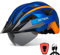VICTGOAL Fahrradhelm Herren Damen MTB Helm mit Abnehmbarer Magnetische Schutzbrille Visier Atmungsaktiv mit 21 Belüftungskanäle Radhelm Einstellbare Fahrradhelme (XL: 59-63cm, Blau)