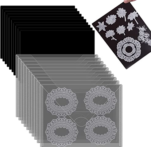 20 Stück/Satz 10 Stück Gummi-Magnetbögen, 0,5 mm Dicke, mit 10 transparenten Stempelformen, Aufbewahrungstaschen, große Umschläge, Stanzformen, Schablonen-Organizer für Kartenherstellung