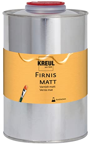 KREUL 86169 - Firnis matt, 1000 ml, schützt vor Staub und Schmutz, transparenter & elastischer Schlussfirnis auf Kunstharzbasis, für Öl- und Acrylmalerei