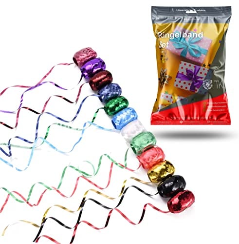 18x Geschenkband Kräuselband Ringelband Set je 20 Meter Rolle - Geschenk Bänder - zum Dekorieren & Verpacken von Geschenken - Weihnachten