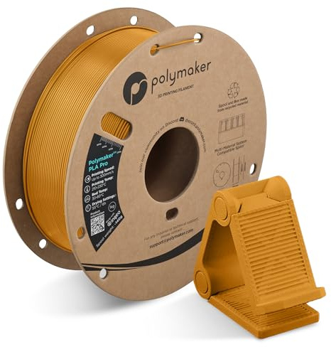 Polymaker PLA PRO Filament 1,75 mm Gold, leistungsstarkes PLA-Filament 1,75 mm 3D-Drucker-Filament 1 kg – PolyLite 1,75 PLA Filament PRO Tough & High Rigidity 3D-Druck PLA Filament Gold