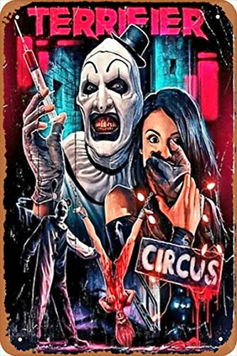 Yzixulet Terrifier Movie Horror Art Poster Poster Vintage 8 x 12 Metal Tin Sign Funny Man Cave Decor