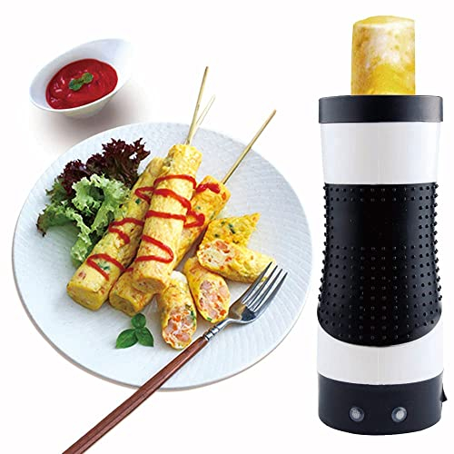 BLUNOA Electric Egg Roll Maker Pancake Roller Nonstick Cooker Breakfast Machine Egg Cup (White)