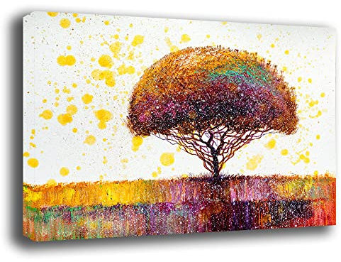 Printerland Quadro Moderno ALBERO della VITA Colori Astratto Quadri moderni soggiorno da Parete XXL grande Stampa su tela Canvas Decorazione Murale muro Arredo Camera da letto Cucina (50x70 cm, 5)