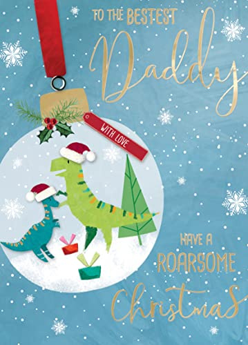 Bestest Daddy Roarsome Christmas Hand-Finished Christmas Card Family Xmas Cards SMF010