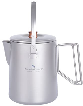 Boundless Voyage Titan Camping Kaffeekanne 1,5 l Barista Wasserkocher Kaffeemaschine Outdoor Reisen Lagerfeuer Herd Schnell Brew Wasserkocher, Fassungsvermögen 1,5 l