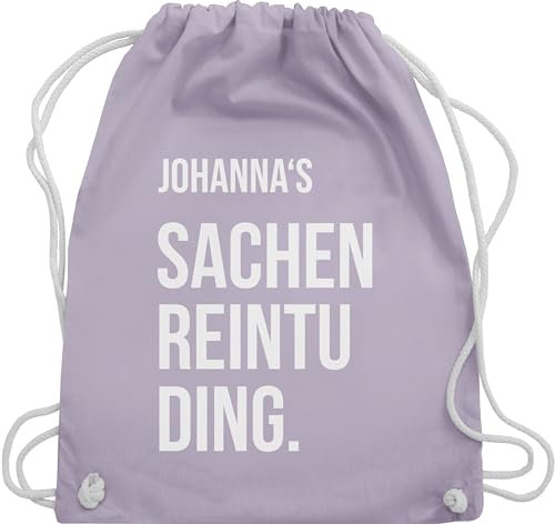 Turnbeutel Rucksack - Taschen - Damen - Sachenreintuding mit Name personalisiert I Sachen Reintu Ding Name | Stoffbeutel mit Spruch - Unisize - Pastell Lila - personalisierter sportbeutel