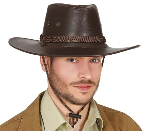 GUIRCA Brauner Cowboyhut aus Kunstleder