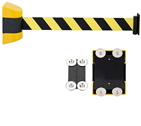 BUNGAA Magnetband for Sicherheitsgurte zur Wandmontage mit ABS-Gehäuse, for Parkplätze im Freien, Einzelhandelsgeschäfte, Flughäfen, Banken, Hotels (Size : 5M)