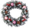 LOVIVER Weihnachtskranz, künstlicher Weihnachtskranz, Dekorationen, Kranz für die Haustür, Feiertagsgirlande, Weihnachtskranz für Büro, Party, Rosa