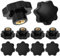 HSeaMall 10 Stück Sterngriffmutter M12 Sterngriffschraube Schwarz Sternform Kopf Klemmmutter für Werkzeugmaschine, Maschine