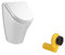 VBChome Urinal Zulauf von Hinten Weiß Deckel mit Absenkautomatik Soft Close Modern Hochwertig Keramik Pinkelbecken Pissoir Wandurinal Wandpissoir Urinal mit Deckel und Siphon